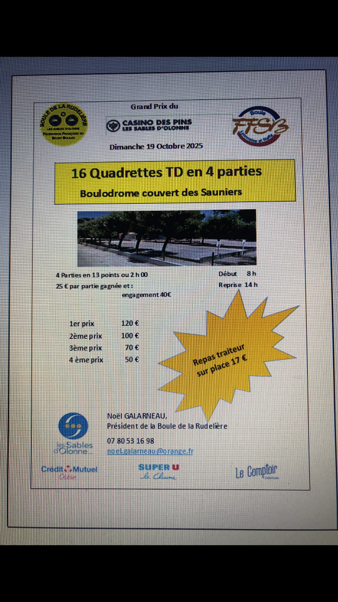 16 Quadrettes Toutes Divisions Les Sables
