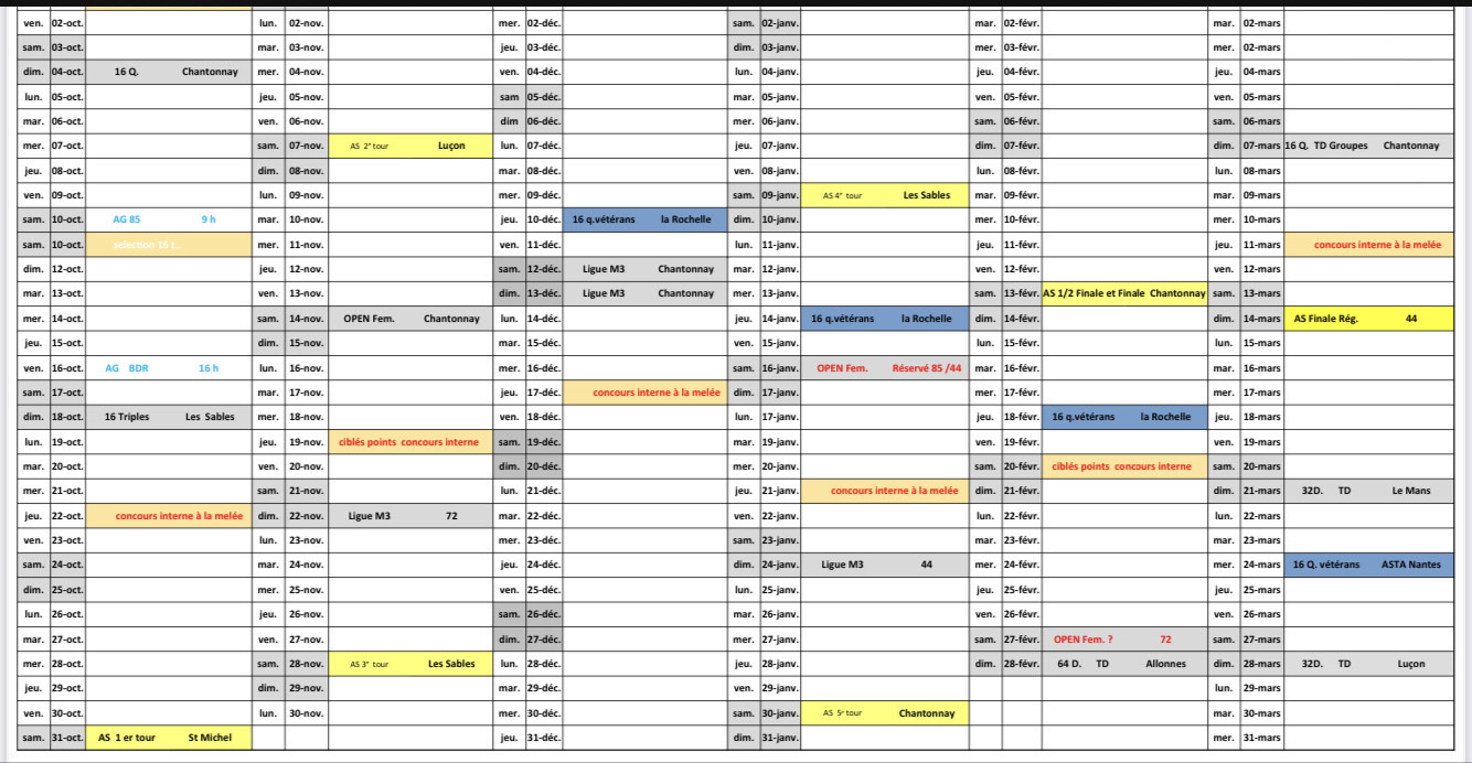 calendrier saison 2026/27.      1/2