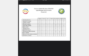 Classement provisoire Ligue M3