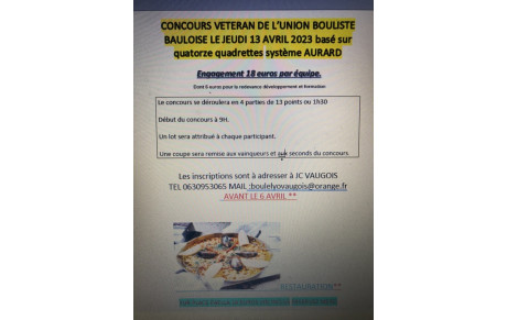 affiche vétéran 13 avril  la Baule