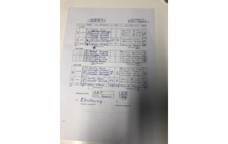 feuille de match Finale Régionale