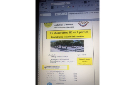 16 quadrettes aux Sables