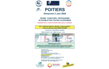 affiche  64 Doublettes Poitiers le 02 juin 2024