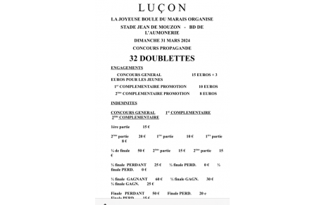 affiche 32 Doublettes Luçon   31 mars 2024