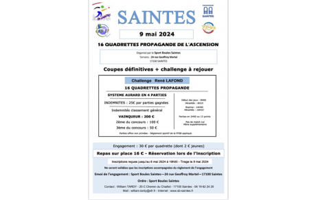affiche concours Saintes le 9 mai 