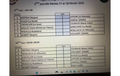 ligue M3 les tirages du week-end