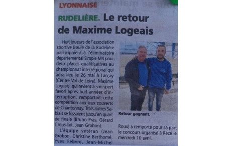Paru aujourd’hui dans le journal des Sables 