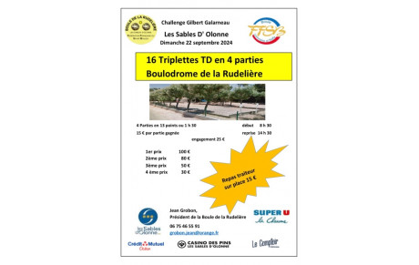 22 sept. 2024, 16 Triplettes les Sables 